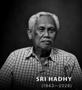 Maestro perupa Indonesia, Sri Hadhy, meninggal dunia di RSUD Pasar Minggu, Jakarta, Minggu (14/6/2026) pukul 11.20 WIB.